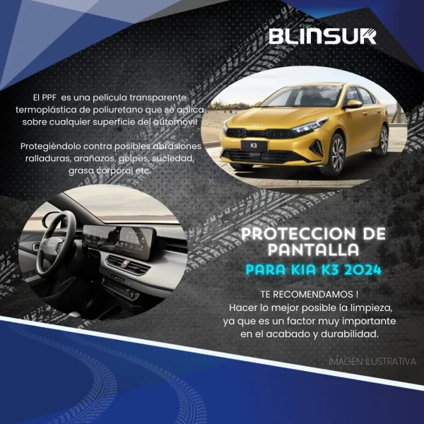 Protección Ppf Bl Pantalla Y Clúster Para Kia K3 2024