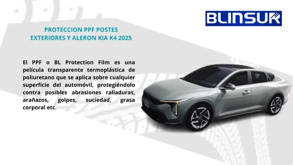 Protección Ppf Postes Exteriores Y Aleron Kia K4 2025