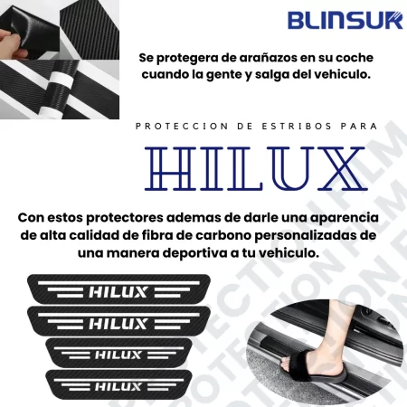 Protección De Estribos Fibra De Carbono  Para Hilux - Image 3