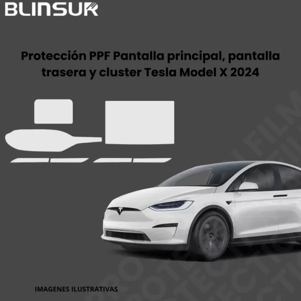 Ppf Pantalla Principal, Trasera Y Cluster Tesla Model X 2024