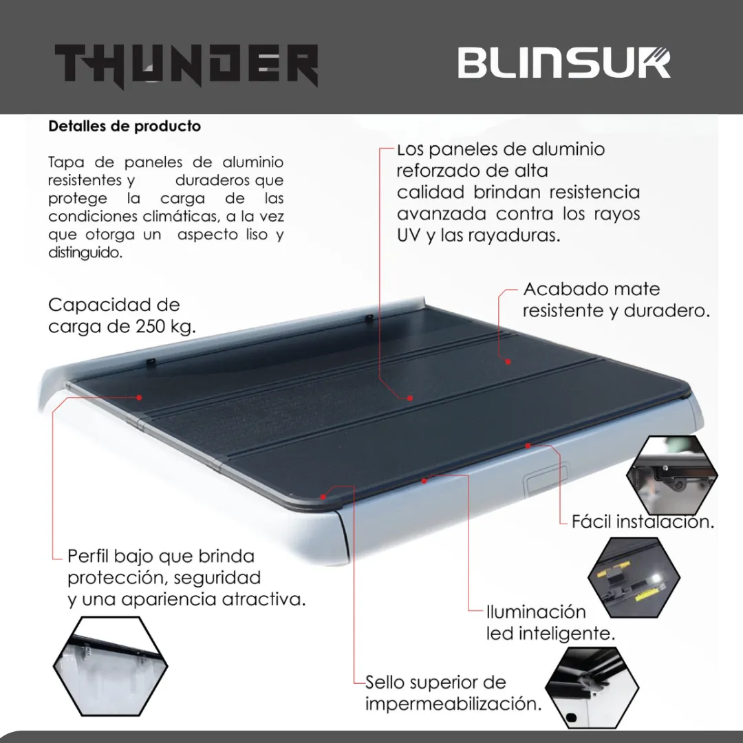 Tapa Cubre Batea Tri Fold Chevrolet Silverado 2014 - 2018 - Image 3