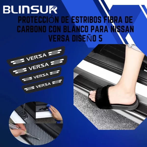 Protección De Estribos 4 Puertas Para Nissan Versa Diseño 5
