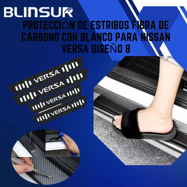 Sticker Protección De Estribos Para Nissan Versa Diseño 8