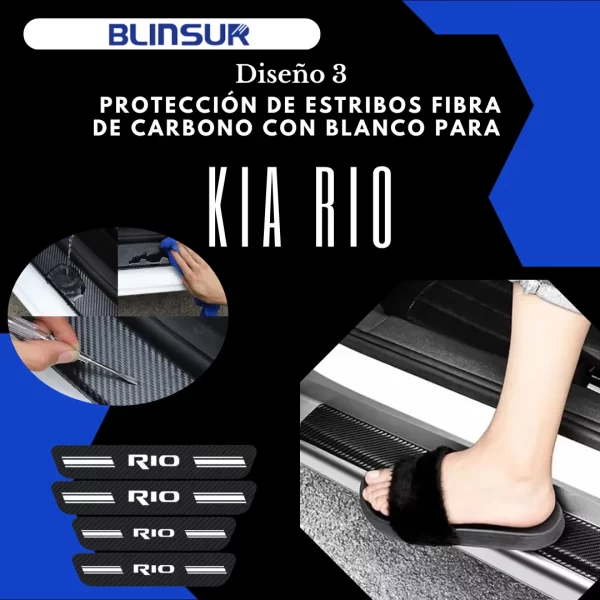 Sticker Protección De Estribos Para Kia Rio Diseño 3