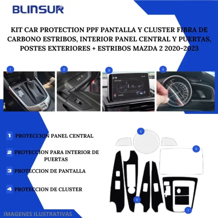 Kit Car Proteccion De Ppf Y Fibra De Carbono Mazda 2 20-23 - Image 3