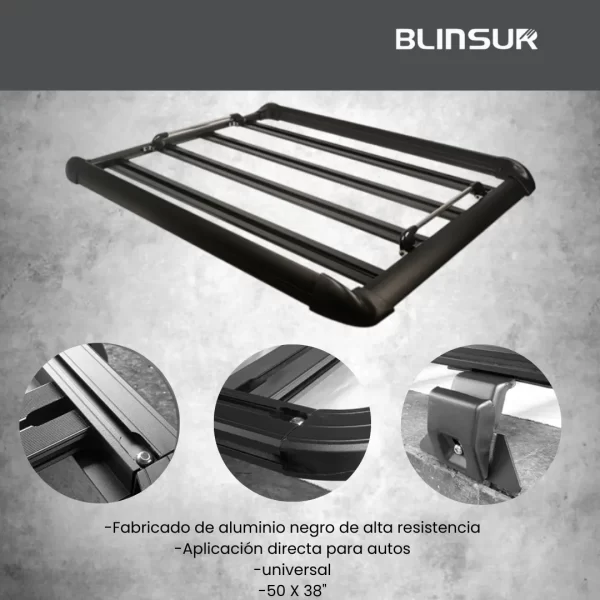 Canastilla Porta Equipaje Universal 50x38   Aluminio Negro