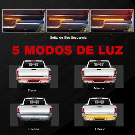 Mictuning Barra Luz Triple Led Puerta Trasera Aluminio 60in - Image 3