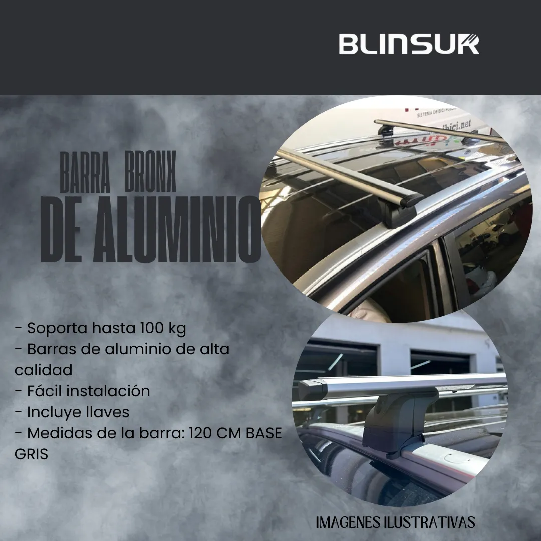 Barras P/toldo De Aluminio C/llave 120 Cm Base Gris - Image 3