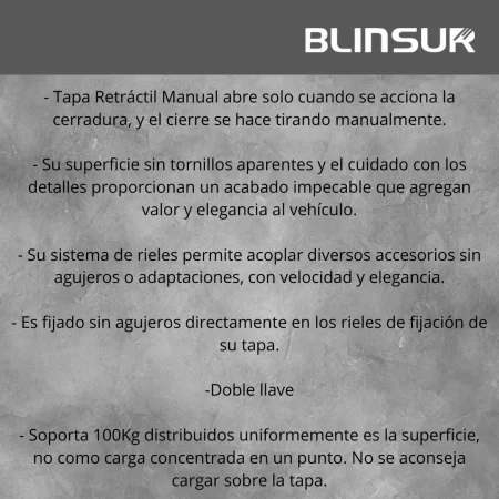 Tapa Cubre Batea Retractil Manual Tacoma 2016-2025 Doble Ca - Image 3