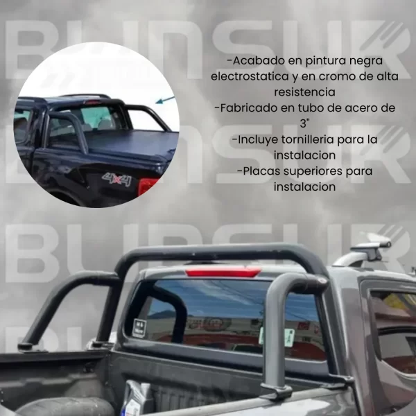 Roll Bar Sport Negro Compatible Con Ford Ranger 1998 - 2012