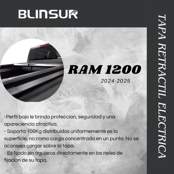 Tapa Retractil Electrica C/control Para Ram 1200 2024/2025