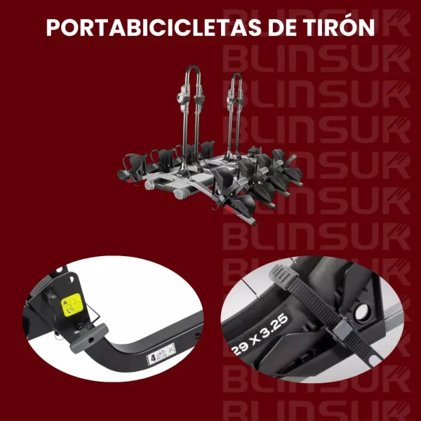 Portabicicletas De Tiron Para 4 Bicicletas Carga De 60 Kg