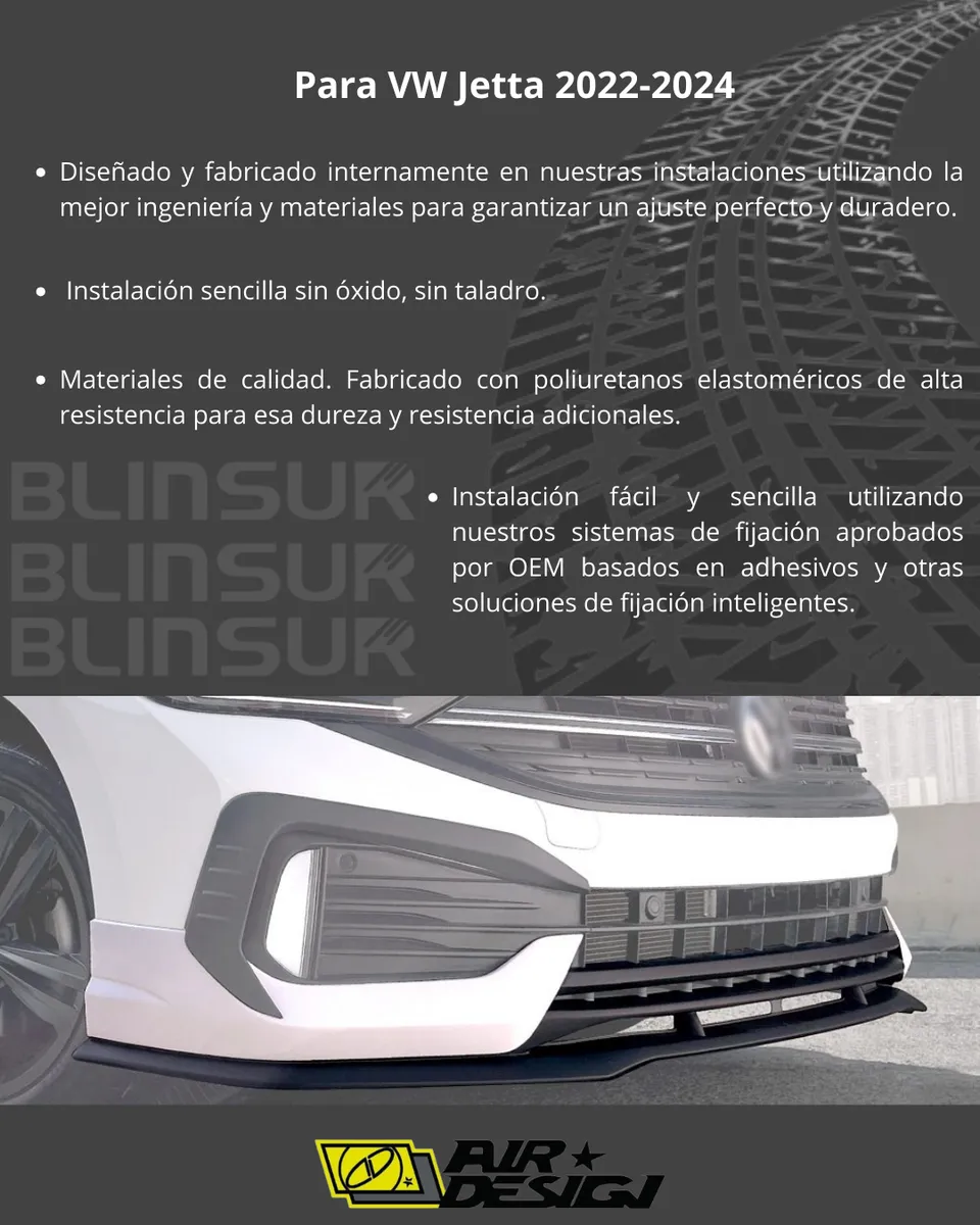Spoiler Delantero Con Splitter Vw Jetta 2022 - 2024 - Image 3
