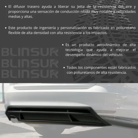 Spoiler Trasero Con Difusor Para Vw Jetta 2015 - 2018. - Image 3