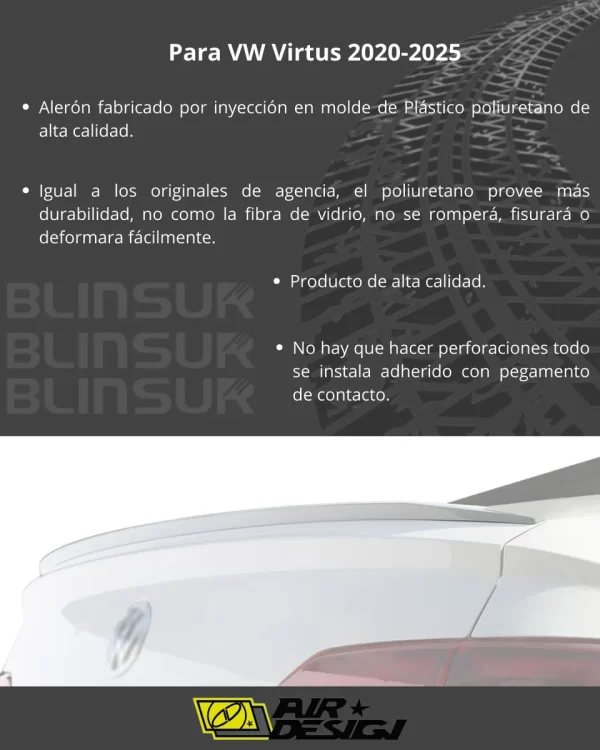 Aleron De Bajo Perfil Vw Virtus 2020 - 2025