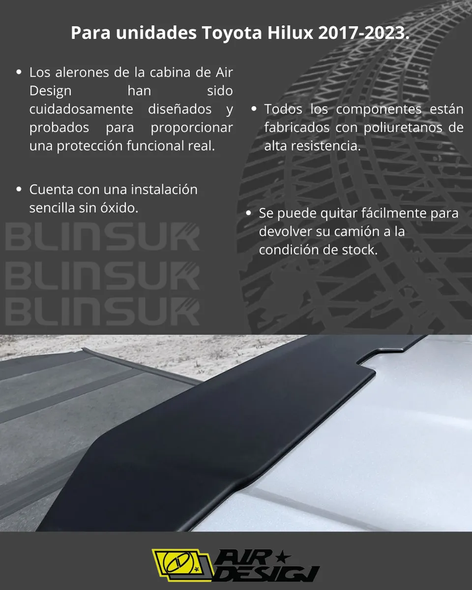 Spoiler De Cabina Toyota Hilux 2017 - 2023 - Image 3