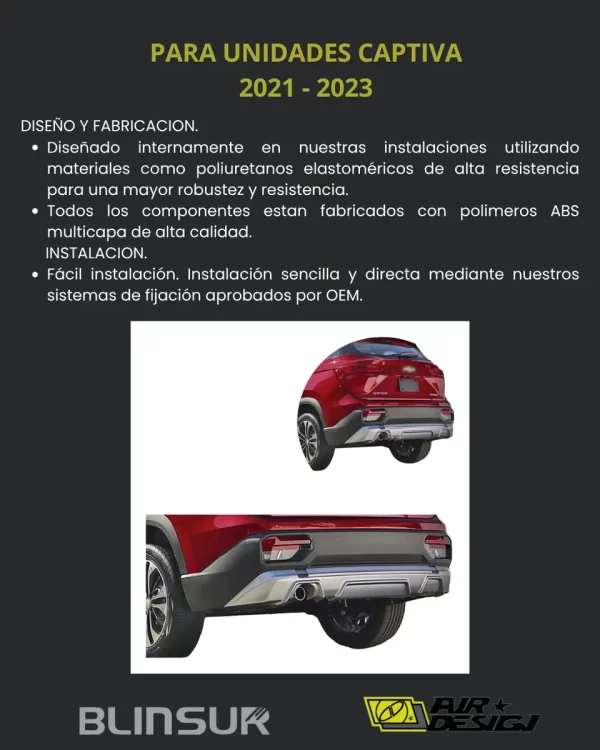 Skid Plate Trasero Chevrolet Captiva 2021 - 2023