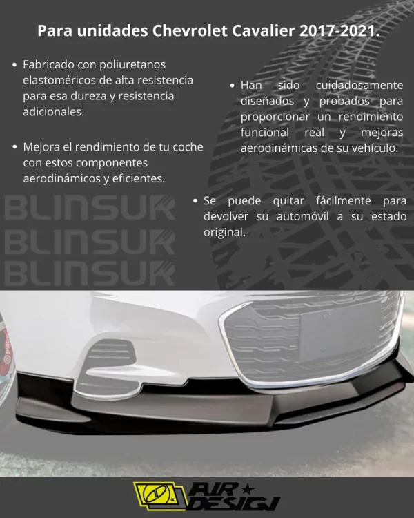 Spoiler Delantero Con Splitter Chev Cavalier 2017 - 2021