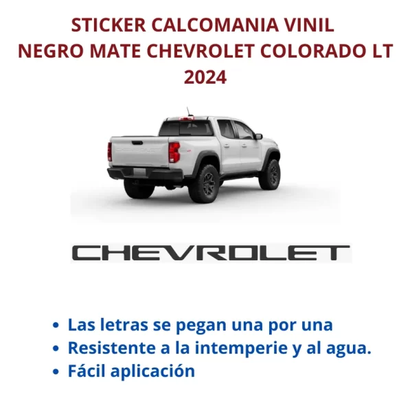 Letras Negro Mate Chevrolet Colorado Lt 2024