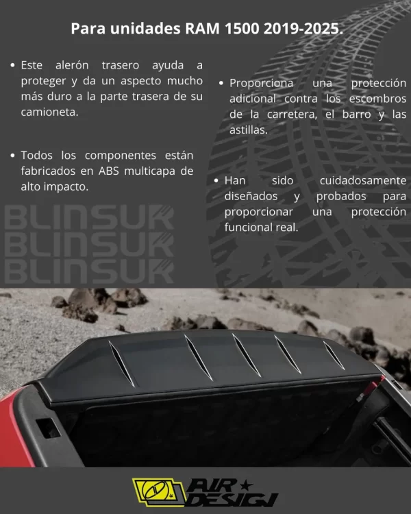 Tailgate Spoiler Dodge Ram 1500 2019 - 2025