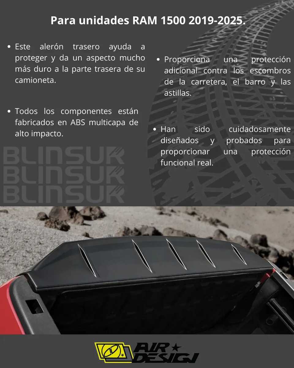 Tailgate Spoiler Dodge Ram 1500 2019 - 2025 - Image 3