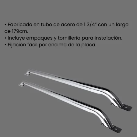 Barras Pasamanos Acero Chevrolet Silverado 179cm Cromado - Image 4