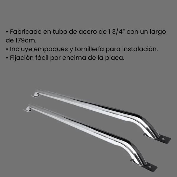 Barras Pasamanos Acero Chevrolet Silverado 179cm Cromado
