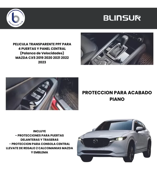 Protector Ppf Consola Central Puertas Mazda Cx5 2021