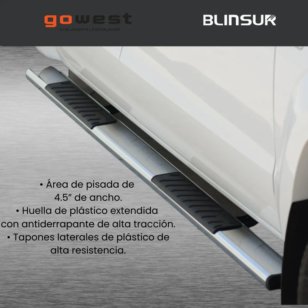 Estribos Platinum 100 Chevrolet Colorado 2004-2012 Doble Cabina Cromado - Image 4