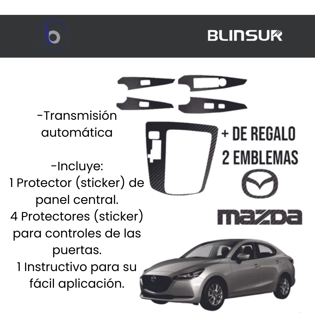 Kit Completo Sticker 4 Puertas/panel Central Mazda 2 2018/21 - Image 4