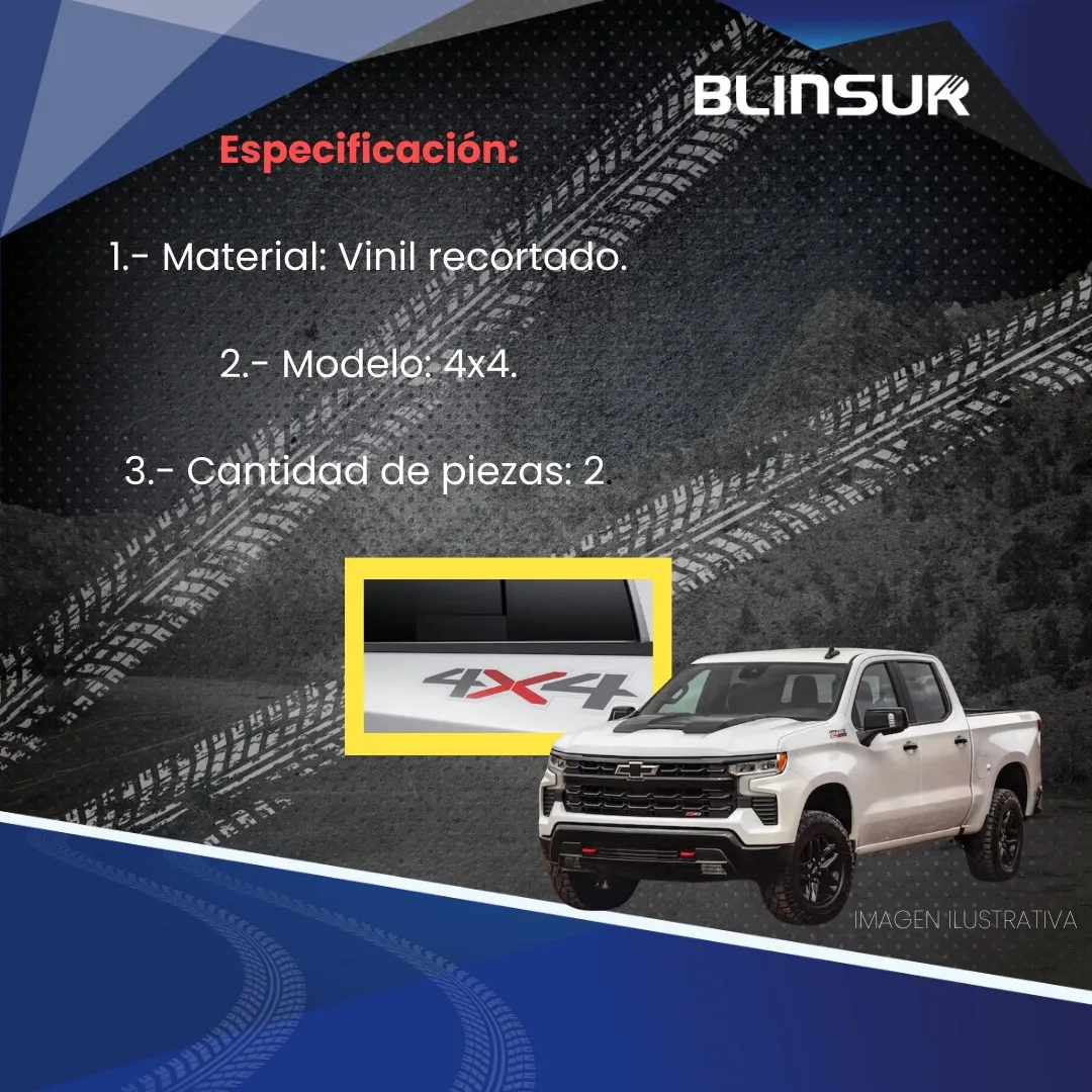 Sticker Calcomania 4x4 Silverado Sierra Vinil Calca Batea - Image 4