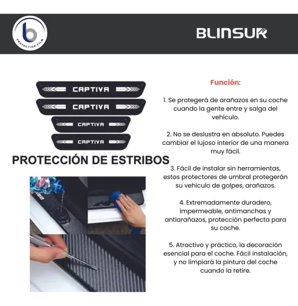 Protección De Estribos Puertas  Compatible Chevrolet Captiva