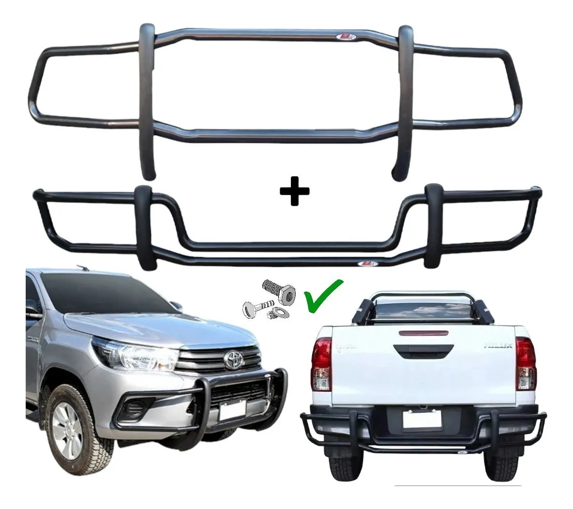 Bumper Delantero Y Trasero Toyota Hilux 2016 - 2022 Bronx - Image 4
