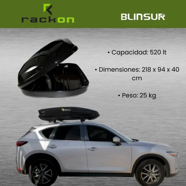 Portaequipaje S5 Pro Capacidad 520 Litros Rackon Hamburguesa