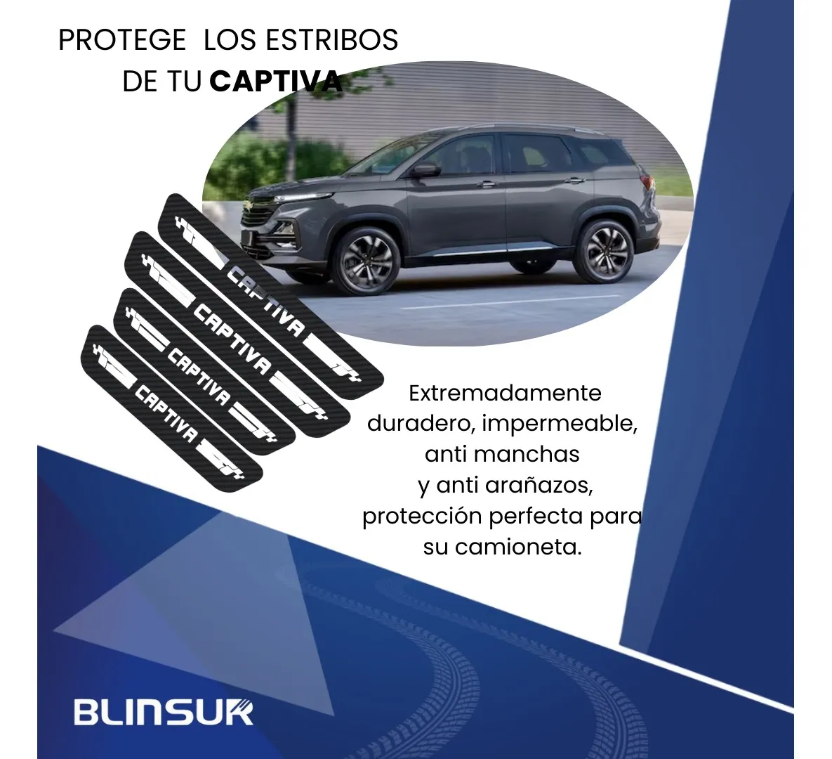 Protección De Estribos 4 Puertas Genérico Captiva Diseño 10 - Image 4