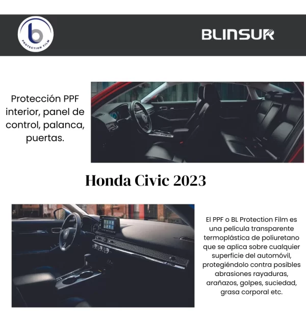 Protección Ppf Interior, Compatible Con Honda Civic
