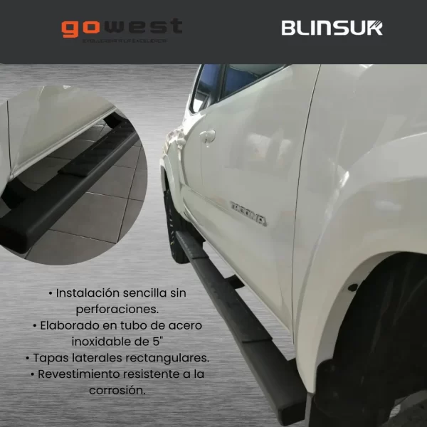 Estribos Serie 300 Negros Ford Ranger 2013 - 2021 Doble Cab