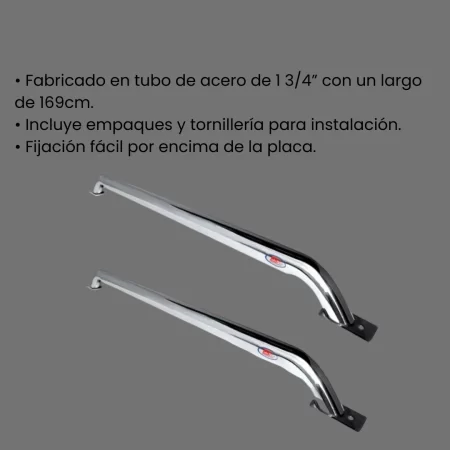 Barras Pasamanos Acero Nissan Pick Up 169cm Cromado - Image 4