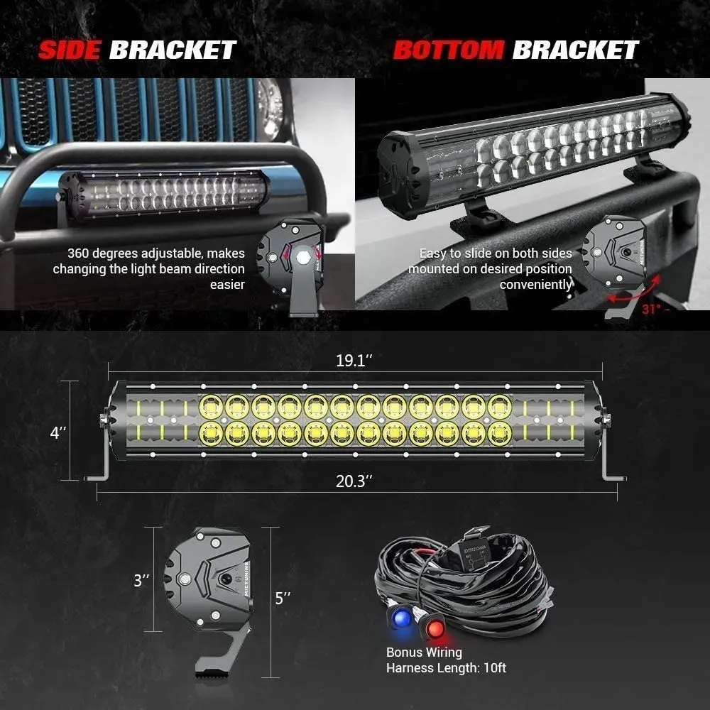 Barra De Luz Led 22 PuLG Mictuning Jeep Rzr Can Am Universal - Image 4