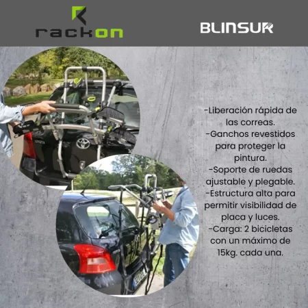 Rack Portabicicletas 2 Bicis Para Cajuela R7 Rack On - Image 4