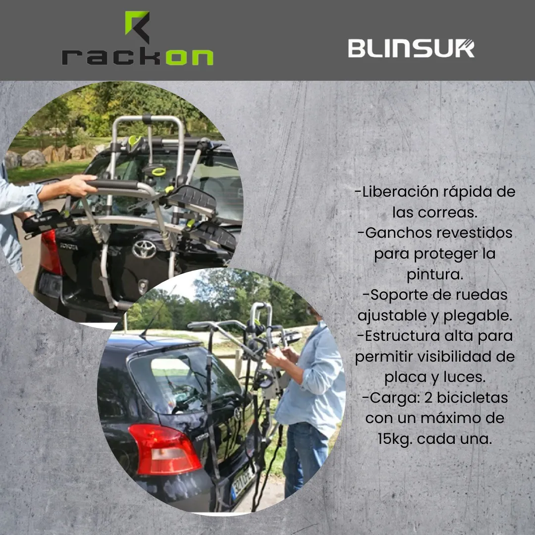 Rack Portabicicletas 2 Bicis Para Cajuela R7 Rack On - Image 4