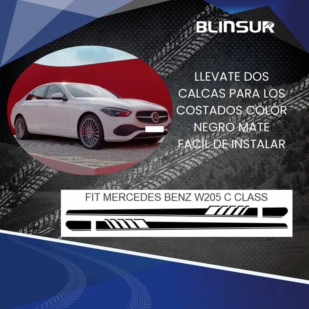 Sticker Bl Rotulo Negro Mate Compatible Con Mercedes Benz - Image 4