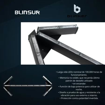 Barra De Trafico De Emergencia 96 Leds Luz Ambar Blinker - Image 4