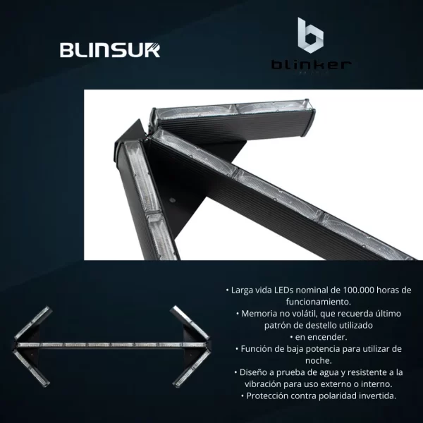 Barra De Trafico De Emergencia 96 Leds Luz Ambar Blinker