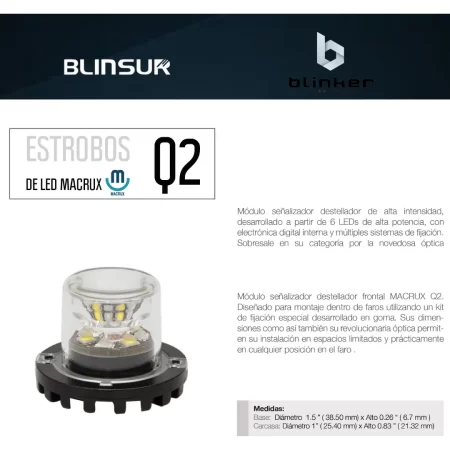 Una Pieza De Estrobo Led Q2 6 Leds Blancos Blinker - Image 4