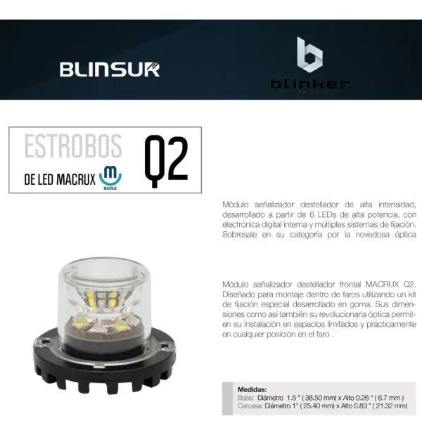 Una Pieza De Estrobo Led Q2 6 Leds Blancos Blinker