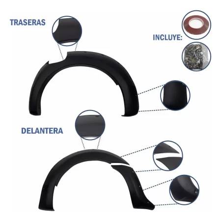 Cantoneras Lisas Negro Mate Para Ranger Xlt 6 Pulgadas 2024 - Image 4