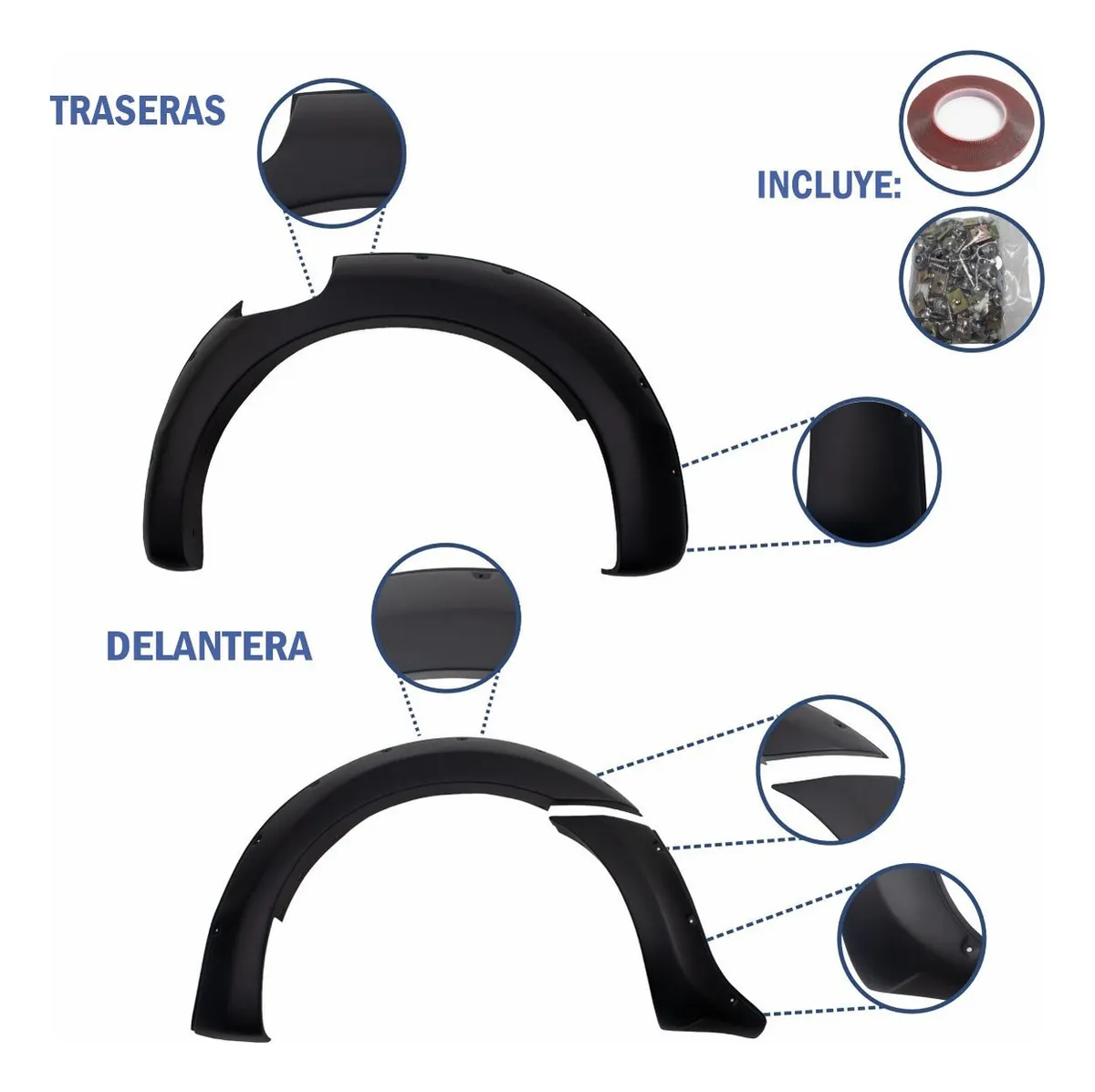 Cantoneras Lisas Negro Mate Para Ranger Xlt 6 Pulgadas 2024 - Image 4