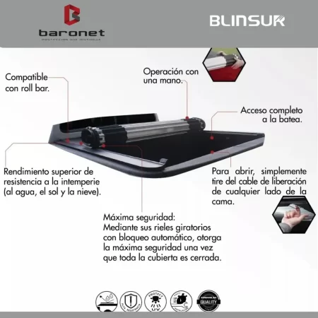 Tapa Cubre Batea Roll Up Para Chevrolet Colorado 2016 - 2022 - Image 4