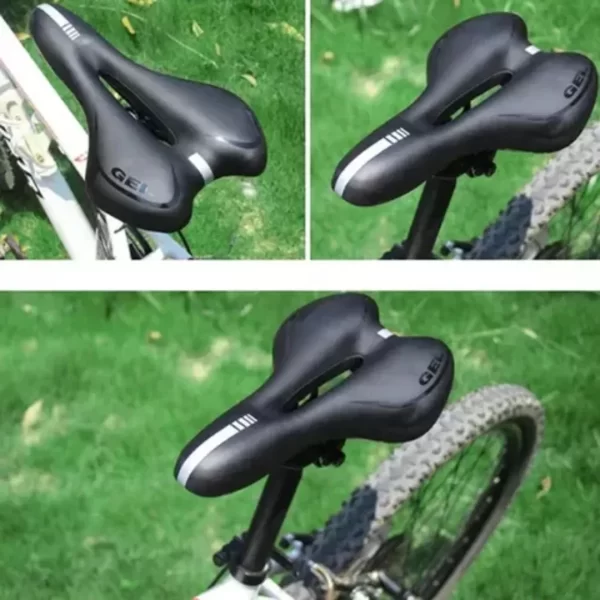 Asiento De Bicicleta Impermeable De Gel Acolchonada Negro